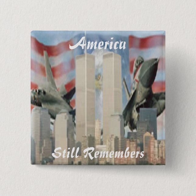 Twin Towers 9/11 Remembrance Button (Front)