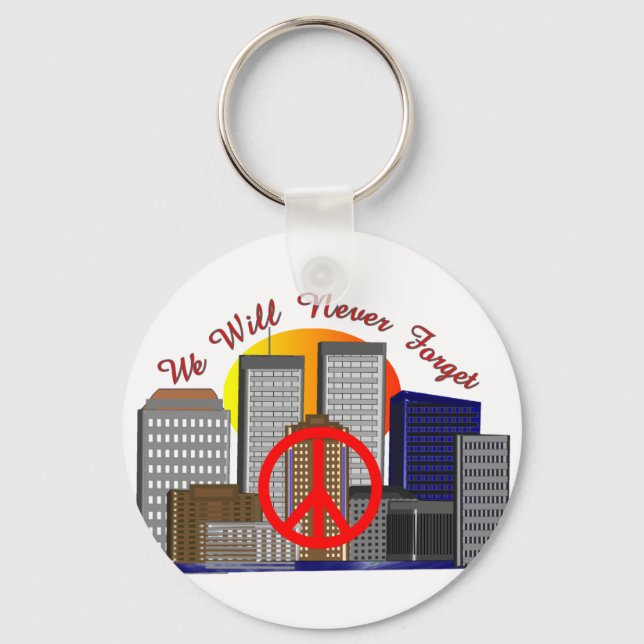Twin Towers Art Gifts for All Ages Keychain (Front)