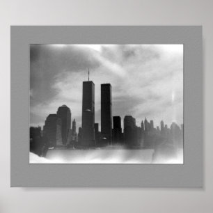 Twin Towers - Black & white Poster