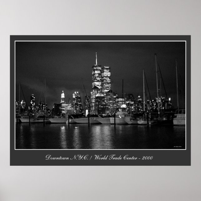 Twin Towers by Night poster print (Front)