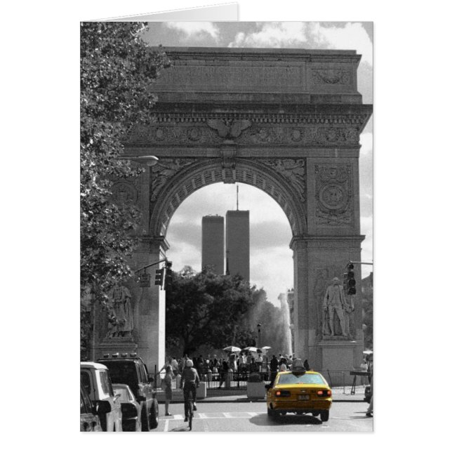 Twin Towers from 5th Ave.  Blank Card (Front)