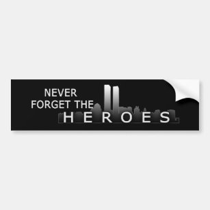 Twin Towers Never Forget Bumper Sticker