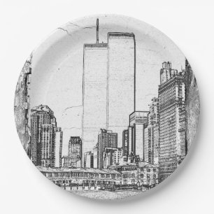 Twin Towers Paper Plate