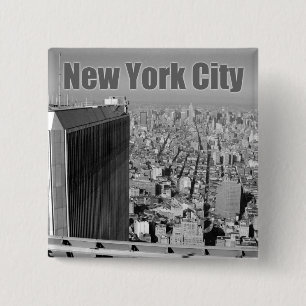 Twin towers World Trade Center NYC 2 Inch Square Button