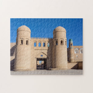 Twin-turreted West Gate - Khiva, Uzbekistan Jigsaw Puzzle