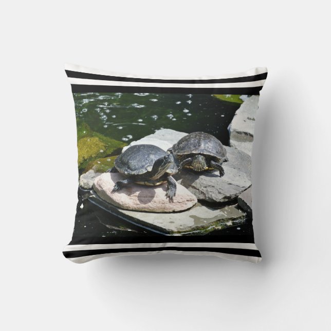Twin Turtles - Throw Pillow (Front)