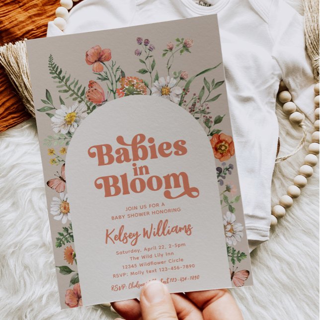 Twin Wildflower Baby Shower Invitations (Creator Uploaded)