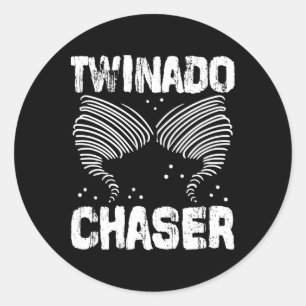 Twinado Chaser Funny Mom Dad Twin Parents  Classic Round Sticker