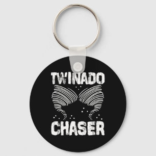 Twinado Chaser Funny Mom Dad Twin Parents Keychain