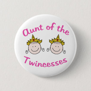 Twincess Aunt 2 Inch Round Button