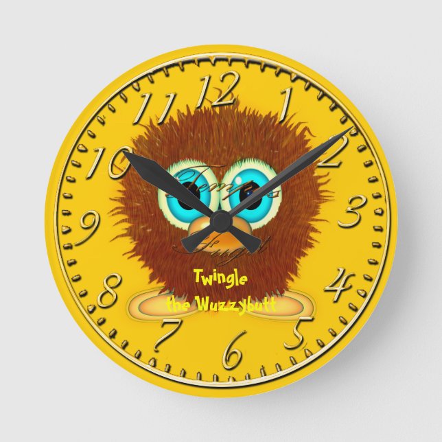 Twingle the Wuzzybutt Kids' Fun Cartoon Clock (Front)