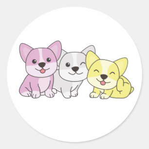 Twink Flag Corgi Pride Lgbtq Cute Dogs Classic Rou Classic Round Sticker