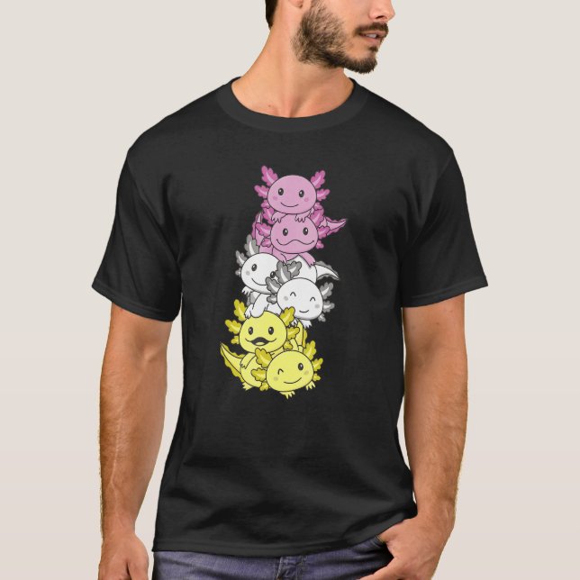 Twink Flag Pile Pride Lgbtq Axolotls Cute Twink Ax T-Shirt (Front)