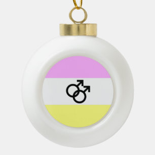 Twink Pride Flag Ceramic Ball Christmas Ornament