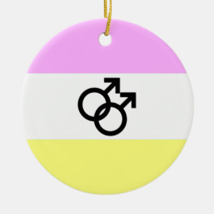 Twink Pride Flag Ceramic Ornament