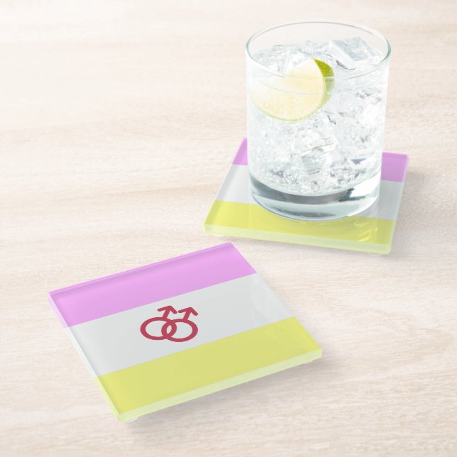 Twink Pride Glass Coaster (Angled)