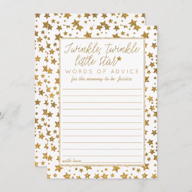 Twink, Twinkle Little Star Baby Shower Advice (Front/Back)