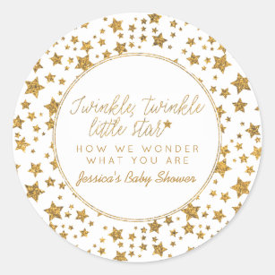 Twink, Twinkle Little Star Baby Shower Favour Classic Round Sticker