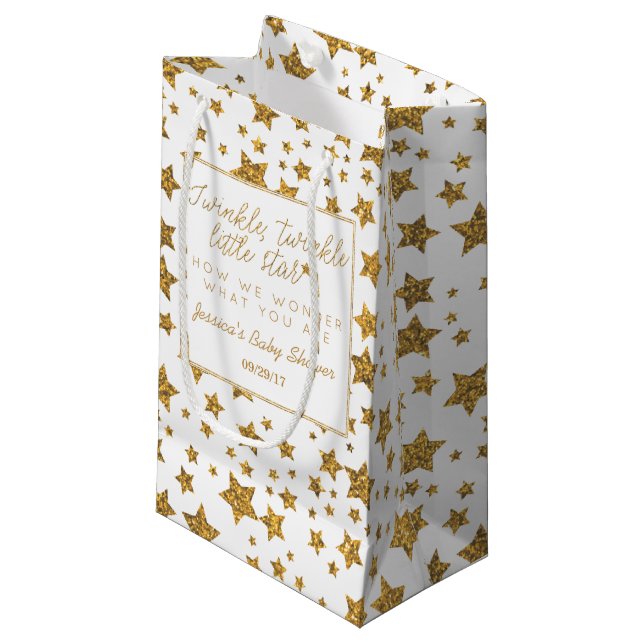 Twink, Twinkle Little Star Baby Shower Small Gift Bag (Front Angled)