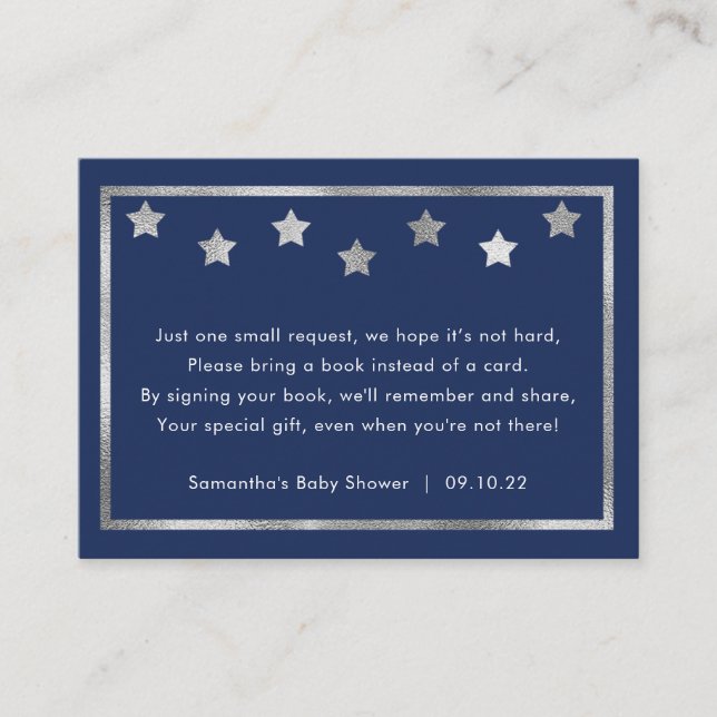 Twinkle Baby Shower book request, bring a book Enclosure Card (Front)