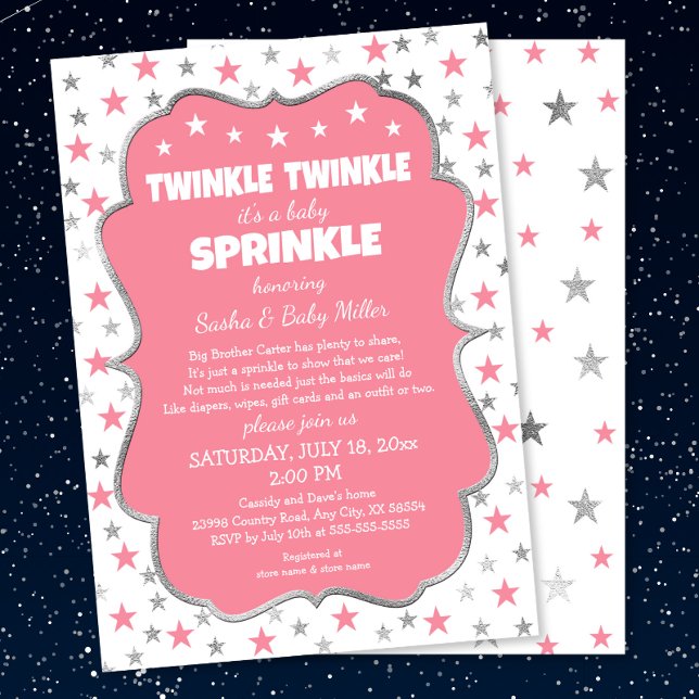 Twinkle Baby Sprinkle girl shower invitations (Creator Uploaded)