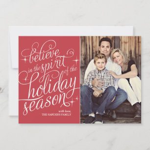 Twinkle Geisha Script Holiday Photo Card