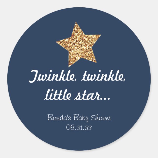 Twinkle Gold Star Sticker (Front)