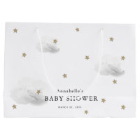 Twinkle Gold Stars & Grey Clouds Baby Shower