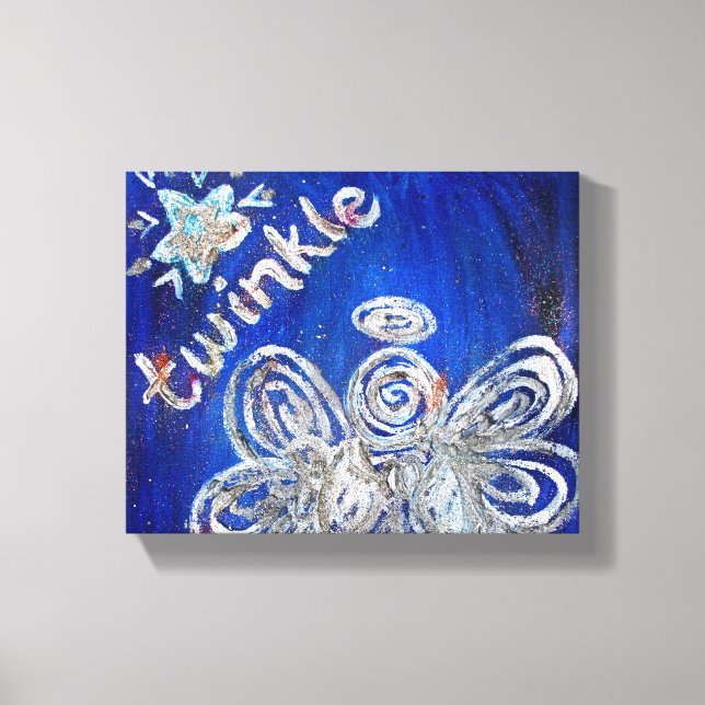 Twinkle Guardian Angel Art Wrapped Canvas Painting (Front)