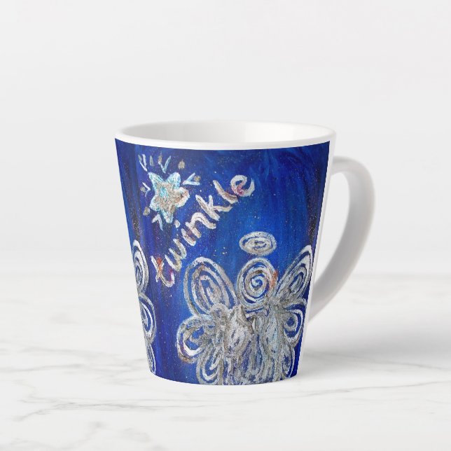 Twinkle Guardian Angel Custom Latte Mug Cup (Right Angle)