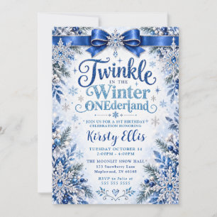 Twinkle in the Winter ONEderland 1st Birthday Invitation
