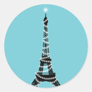 Twinkle Light Eiffel Tower Sticker - turquoise
