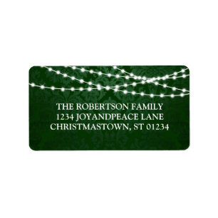 Twinkle Lights Christmas Address Labels