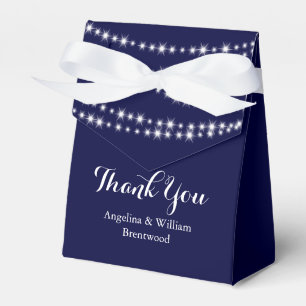 Twinkle Lights on Navy Favour Box