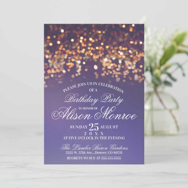 Twinkle Lights Party Invite (Standing Front)
