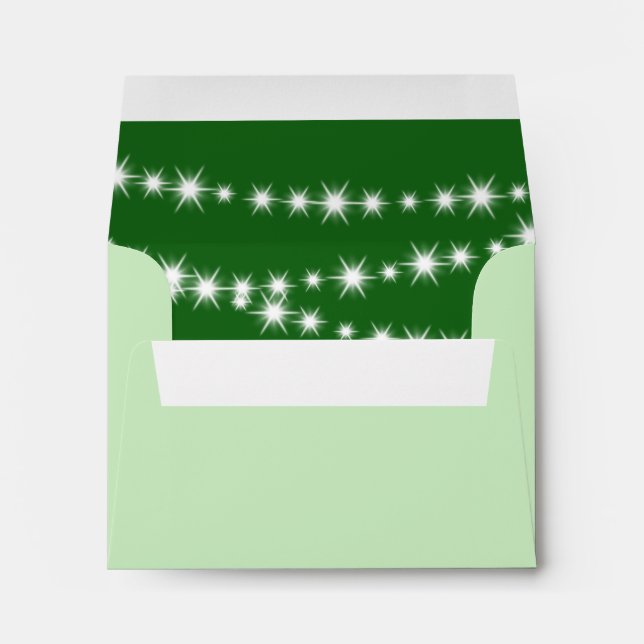 Twinkle Lights RSVP Envelope (green) (Back (Bottom))