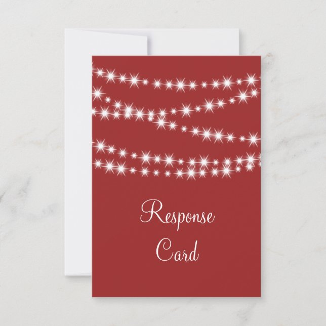 Twinkle Lights RSVP (red) Card (Front)