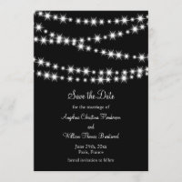 Twinkle Lights Save the Date (black)