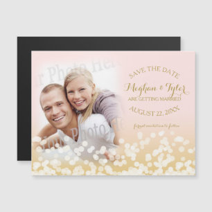 Twinkle Lights Save the Date Photo Magnetic Invitation