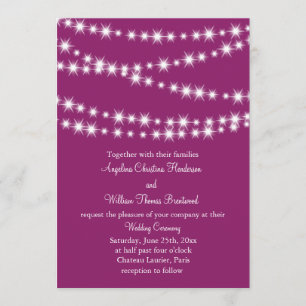 Twinkle Lights Wedding Invitation (magenta)