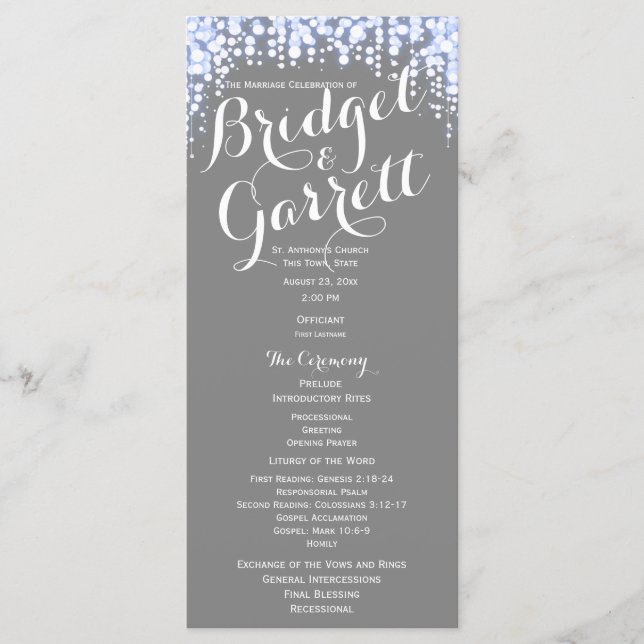 Twinkle Lights Wedding Program (Front)
