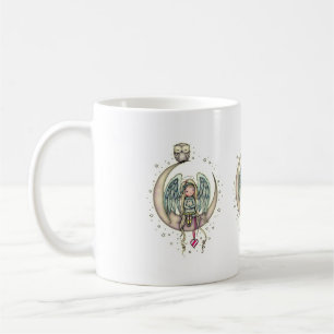 Twinkle Little Angel and Owl Illustrated Art Coffee Mug