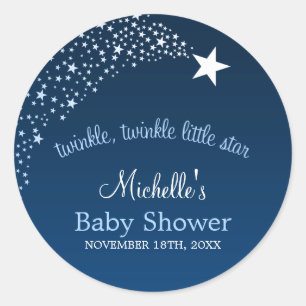Twinkle Little Shooting Star Baby Shower Classic Round Sticker