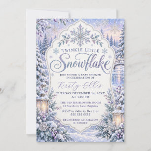 Twinkle Little Snowflake Baby Shower Invitation
