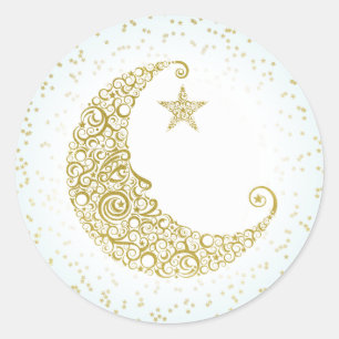 Twinkle Little Star Autocollant Lune Or Bleu