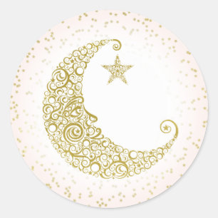 Twinkle Little Star Autocollant Lune Or Rose