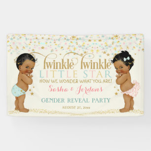 Twinkle Little Star Baby Gender Reveal Ethnic Banner
