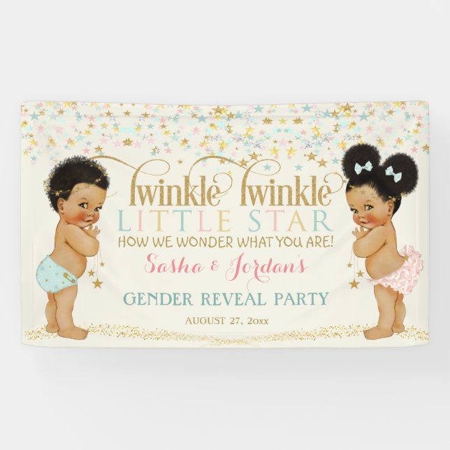 Twinkle Little Star Baby Gender Reveal Medium Banner (Horizontal)