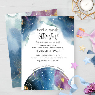 Twinkle, Little Star Baby Gender Reveal Party Invitation