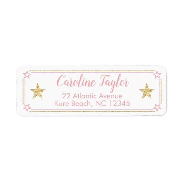 Twinkle Little Star Baby Girl Douche rose or (Devant)